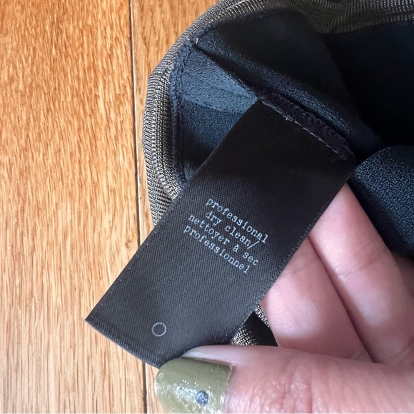 Rag & Bone Vivienne Colorblock Shift Dress Black Olive Green Wool Collar Medium - Picture 10 of 11